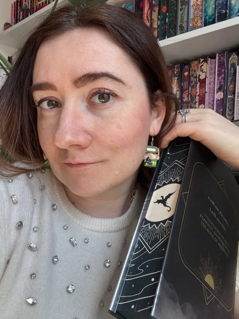 Dragon book earrings, onyx storm, fourth wing