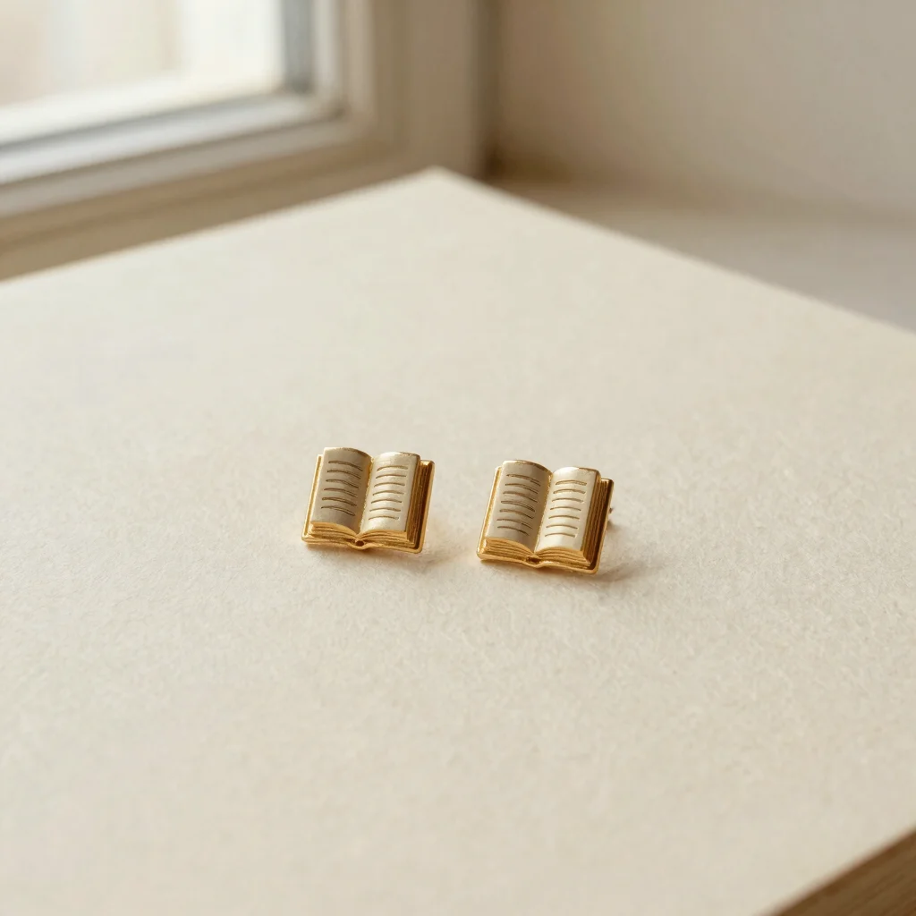 Little Open Book Studs